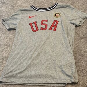 Nike Kids Gray USA Tee with Red Accents